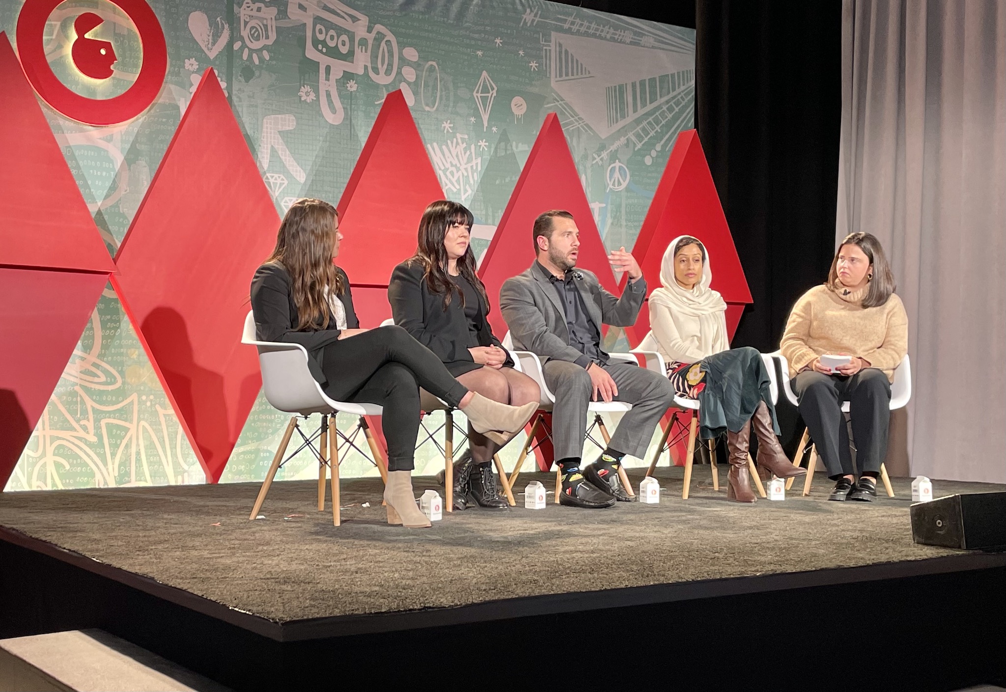 Five people discussing Programmatic CTV at a Advertising Week Panel