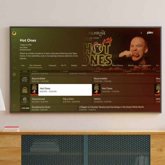 TV screen with Hot Ones showing content discovery in Streaming TV